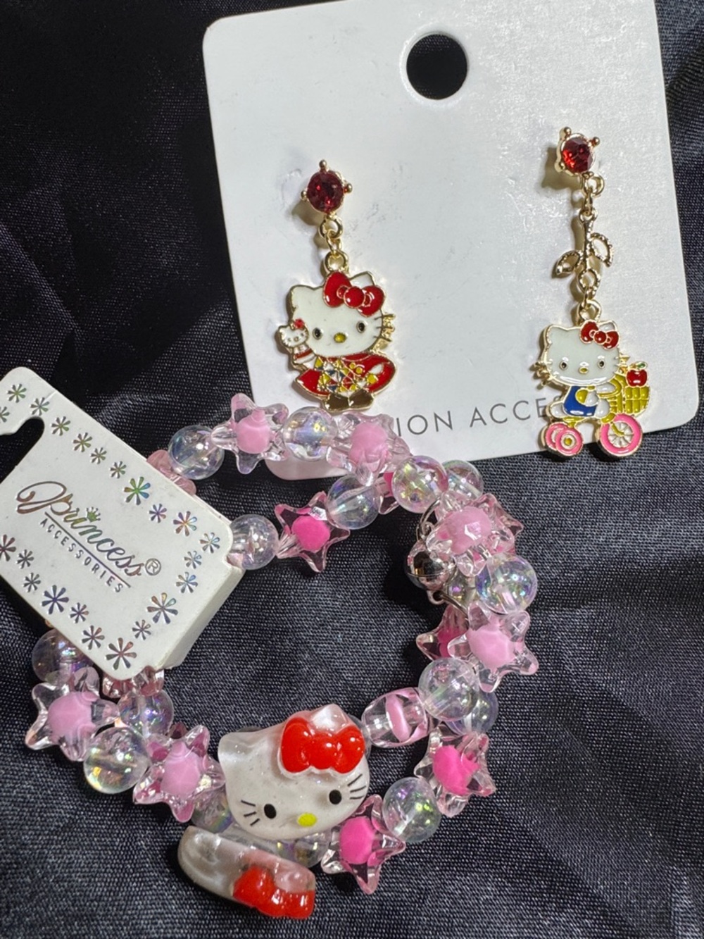 Pink Hello Kitty Charm Stretch Bracelet for Kids